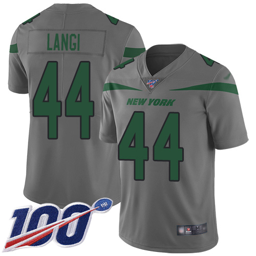 New York Jets Limited Gray Youth Harvey Langi Jersey NFL Football #44 100th Season Inverted Legend->youth nfl jersey->Youth Jersey